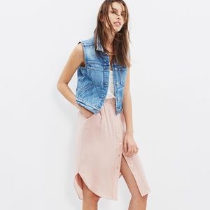 Madewell Silk Island Button-Front Skirt